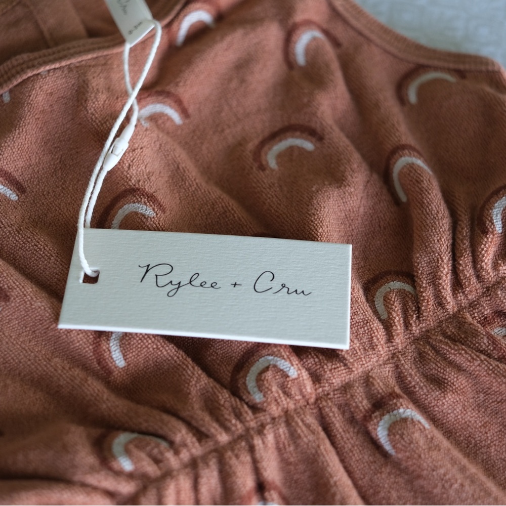 Rylee + Cru Terracotta Rainbow Cinch Romper 0-3m